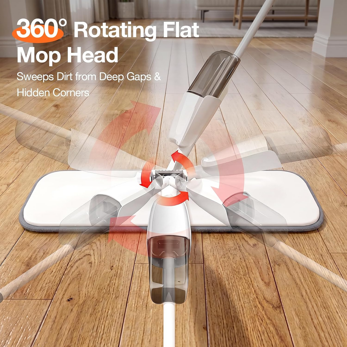 Spray Flat Mop Wet & Dry Floor Cleaning with One-Swipe Design
