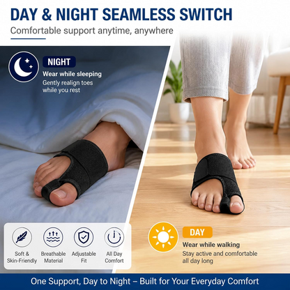 Bunion Corrector Night Splint – Adjustable Big Toe Straightener & Foot Support Brace