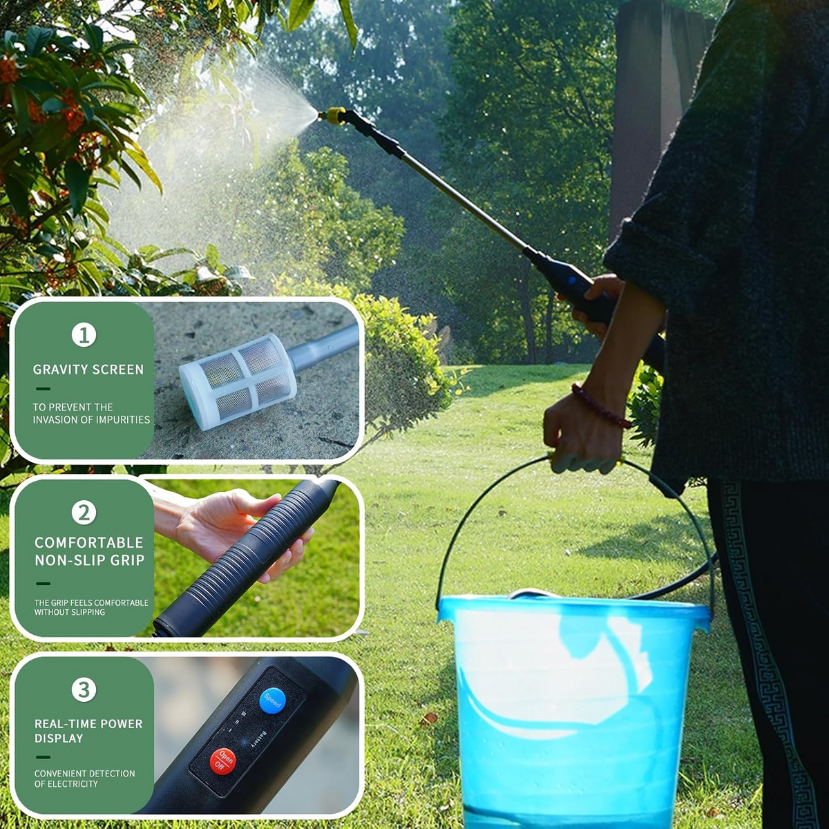 Portable Electric Garden Sprayer – USB Rechargeable Handheld Water Sprayer