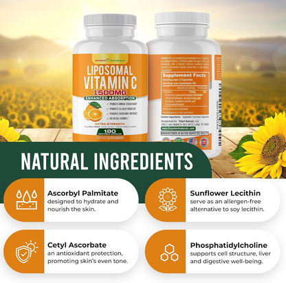 2100mg Liposomal Vitamin C Capsules Antioxidant Supplement