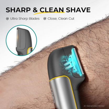 Men's USB Rechargeable Body Trimmer – Face, Body & Groin Grooming Shaver