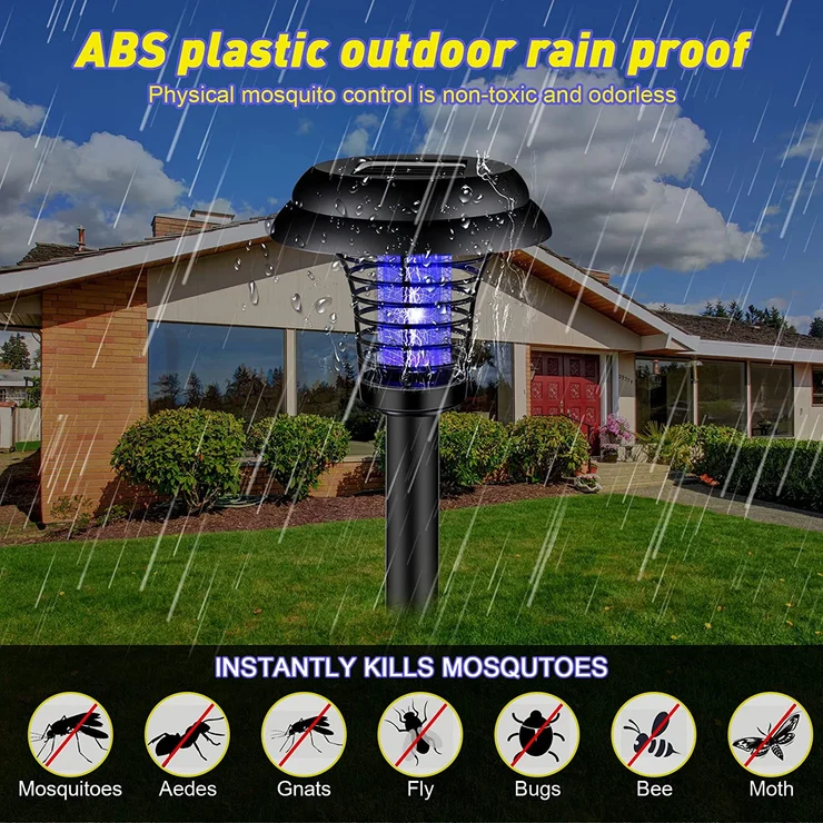 2-in-1 Solar Garden LED Lamp – Outdoor Solar Bug Zapper & Mosquito Killer