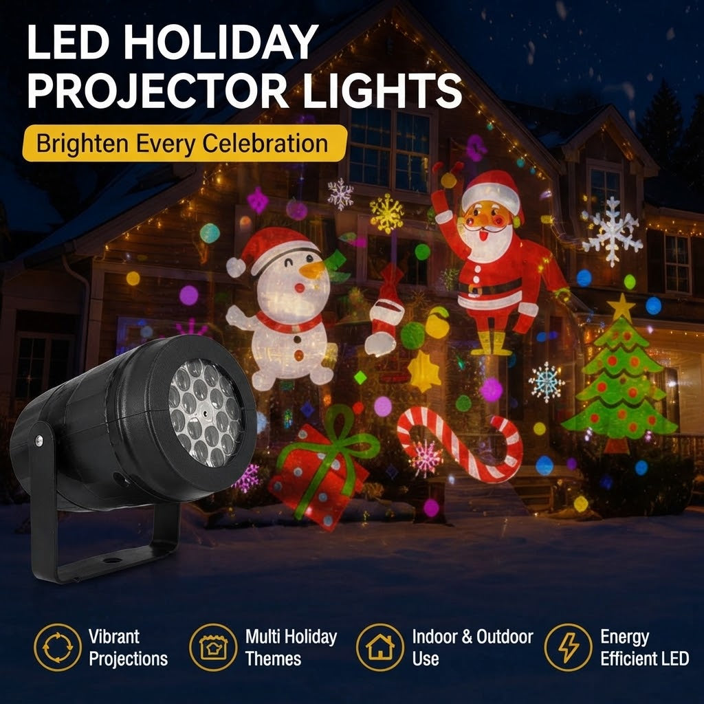 LED Holiday Snowflake Pattern Christmas Projector Light