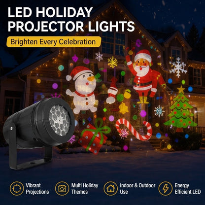 LED Holiday Snowflake Pattern Christmas Projector Light