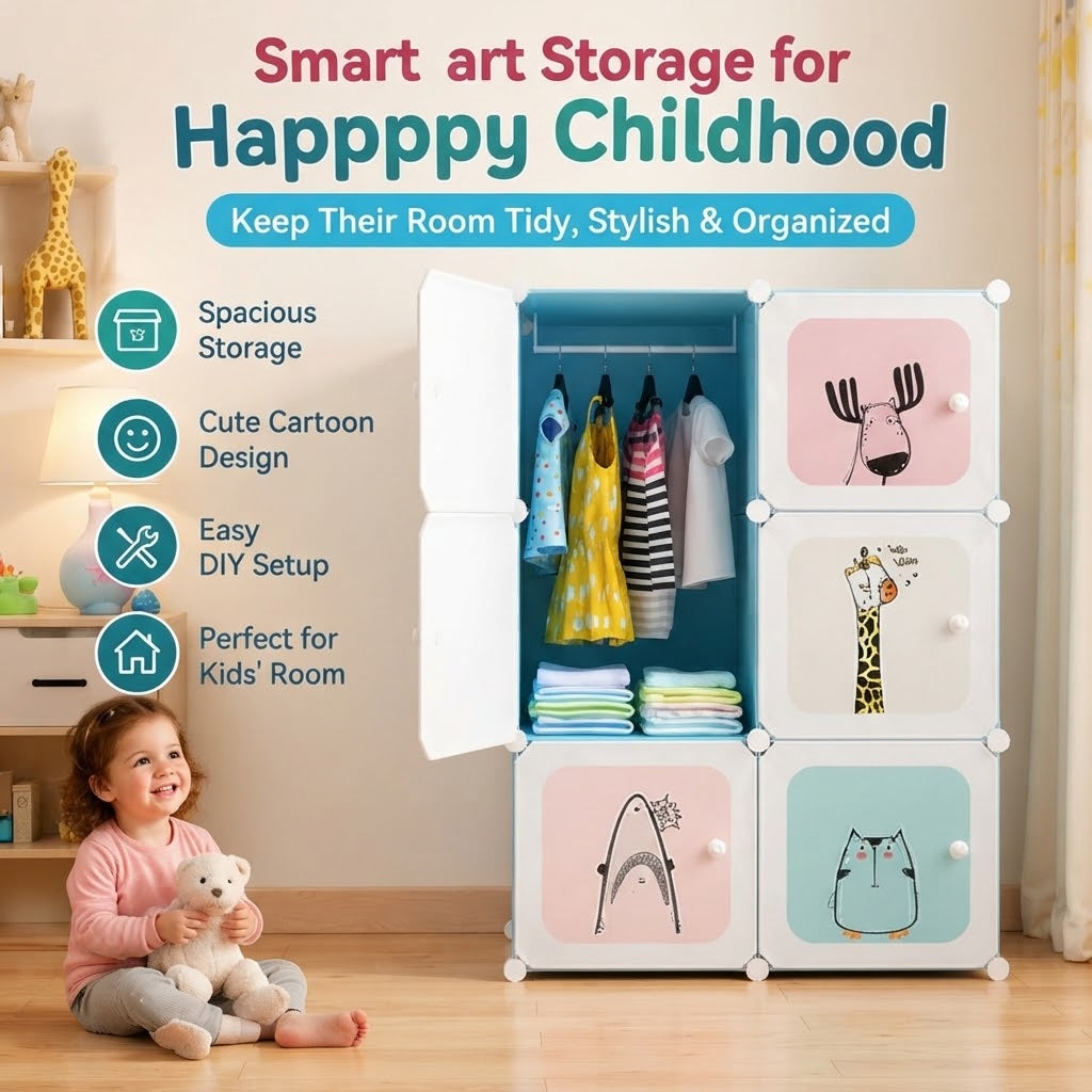 Cartoon Storage Organizer Cabinet DIY for Children's Room