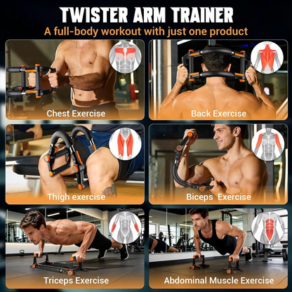 3-in-1 Rotating Arm Trainer Chest & Arm Home Gym Equipment