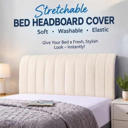 Stretchable Bed Headboard Cover – Soft, Washable & Elastic Bedside Protector