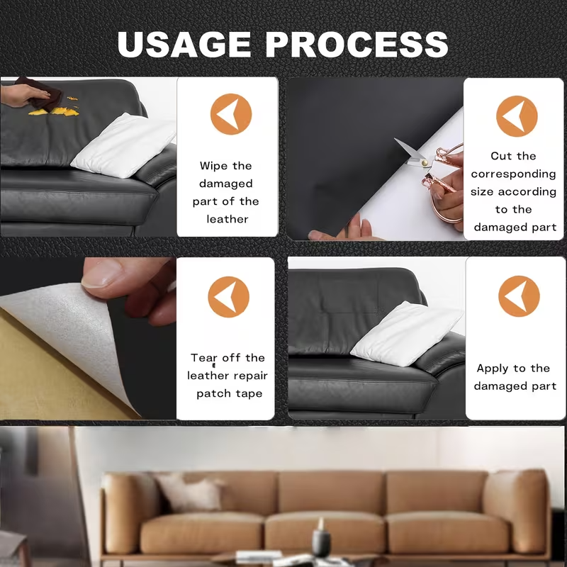 Self-Adhesive Leather Repair Patch Waterproof for Sofa & Furniture