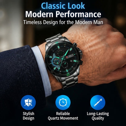Men’s Stainless Steel Waterproof Chronograph Watch