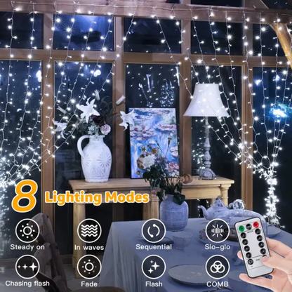 LED Curtain String Lights – USB-Powered Copper Wire Fairy Lights with Remote Control