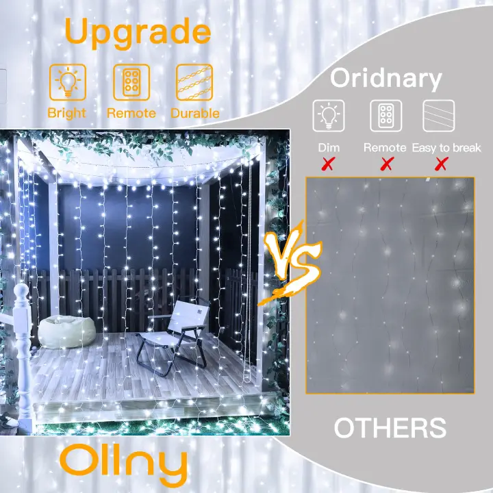 LED Curtain String Lights – USB-Powered Copper Wire Fairy Lights with Remote Control