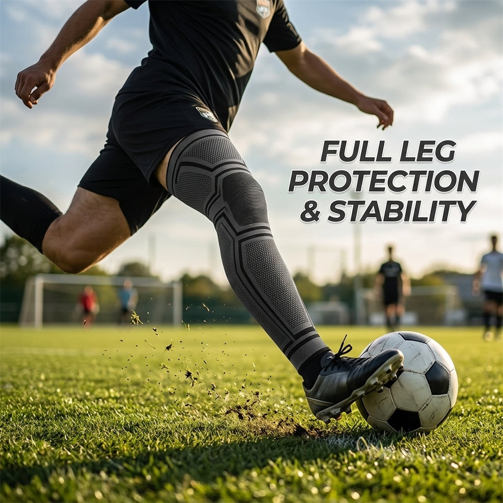 Full Leg Compression Sleeves – Sports Support Sleeves for Football, Soccer & Fitness