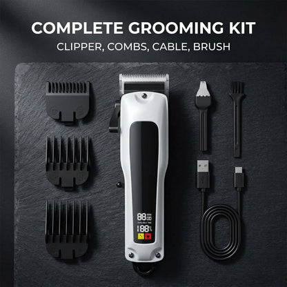 Professional 10000 RPM Cordless Hair Clipper – USB Rechargeable Digital Barber Trimmer
