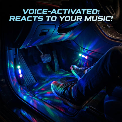 Car USB LED & Atmosphere Light – Wireless Colorful Voice-Activated Interior Ambient Light