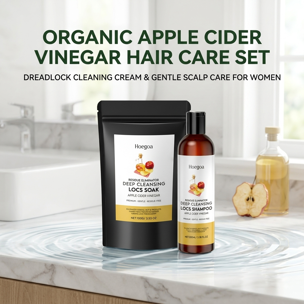 Organic Apple Cider Vinegar Hair Care Set – Dreadlock Cleaning Cream & Gentle Scalp Care for Women