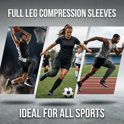 Full Leg Compression Sleeves – Sports Support Sleeves for Football, Soccer & Fitness