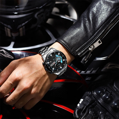 Men’s Stainless Steel Waterproof Chronograph Watch