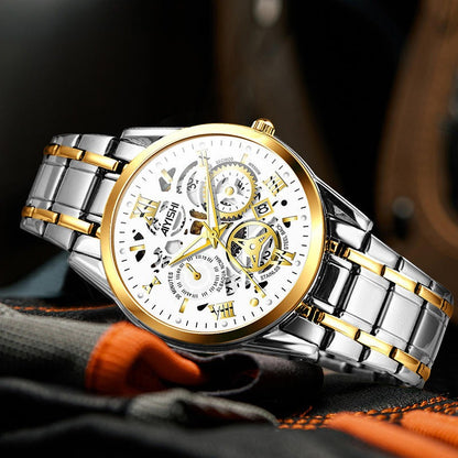 Men’s Quartz Watch — Steel Band Waterproof Style