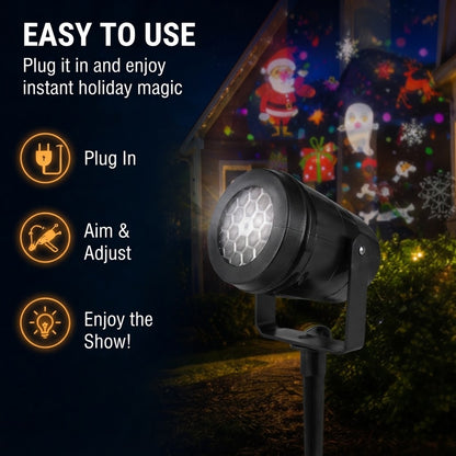 LED Holiday Snowflake Pattern Christmas Projector Light