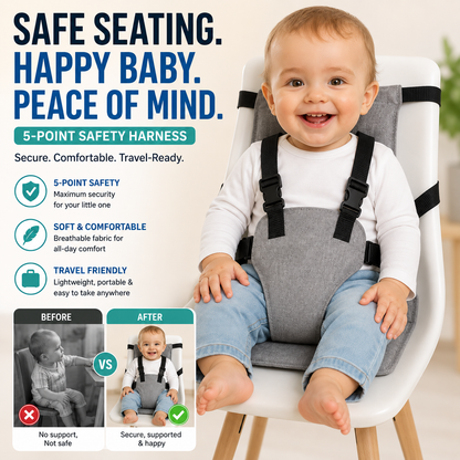 Baby Chair Harness Strap – 5-Point Safety & Travel-Ready Design