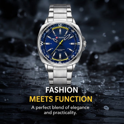 Luxury Men's Quartz Watch Stainless Steel Strap Fashion Wristwatch