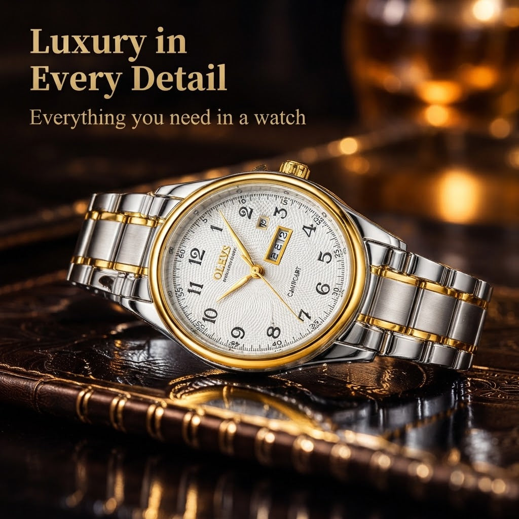 Women’s Luxury Quartz Waterproof Watch with Stainless Steel Strap