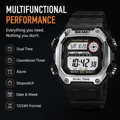 Men's Rugged Sports Watch – Premium Silicone Strap Wristwatch