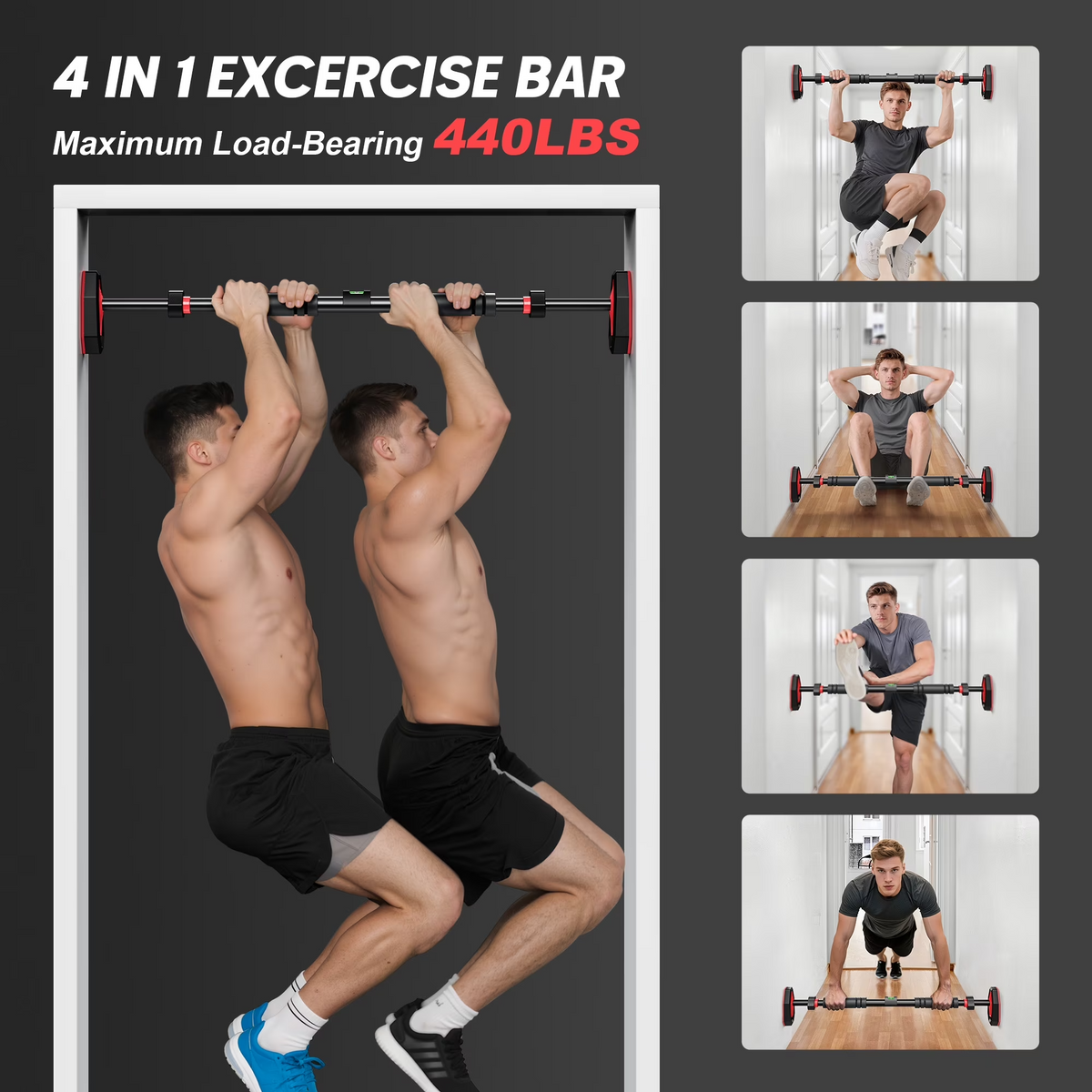 Heavy Duty Adjustable Pull Up Bar – Home Gym Strength Trainer