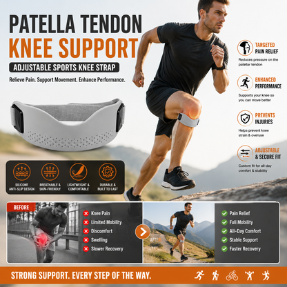 Patella Tendon Adjustable Knee Support for Men & Women