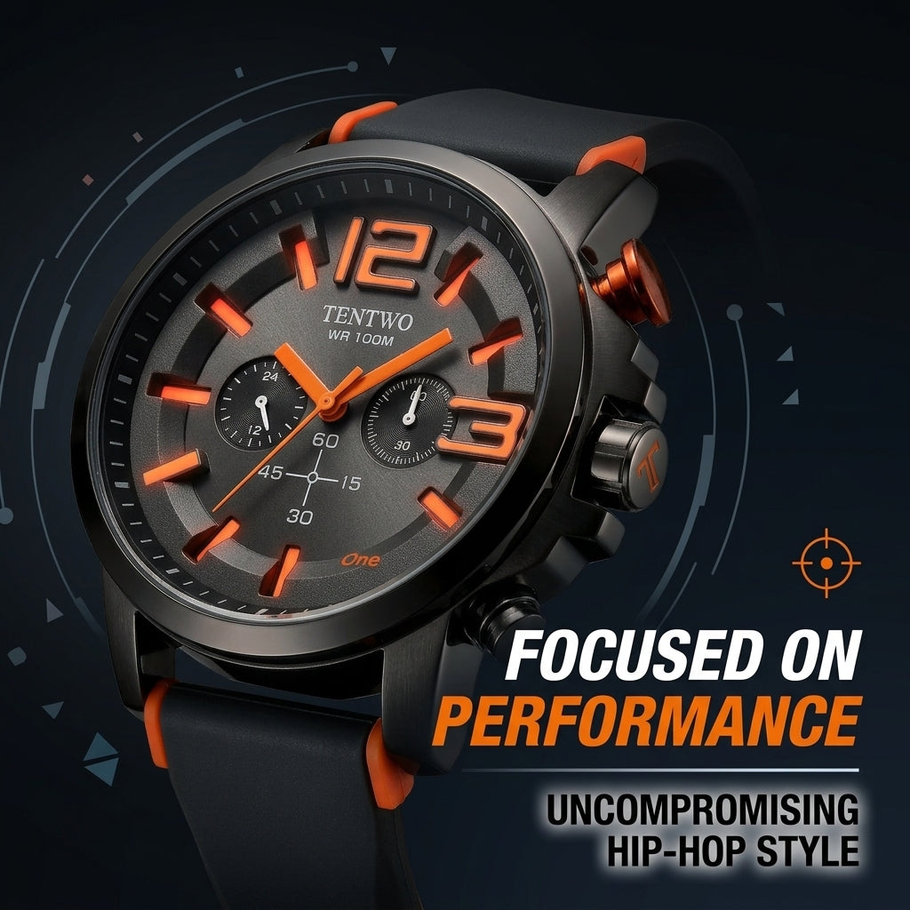Men's Sports Quartz Watch – Stainless Steel 100M Water-Resistant Casual Wristwatch
