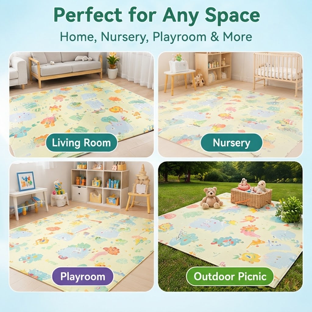 Kids Foldable Foam Play Mat – Educational Puzzle Crawling Mat
