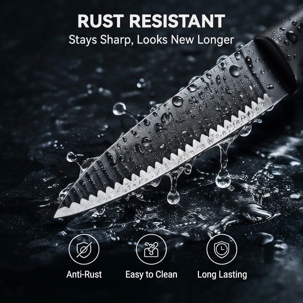 6-Piece Stainless Steel Kitchen Knife Set Sharp Durable Blades