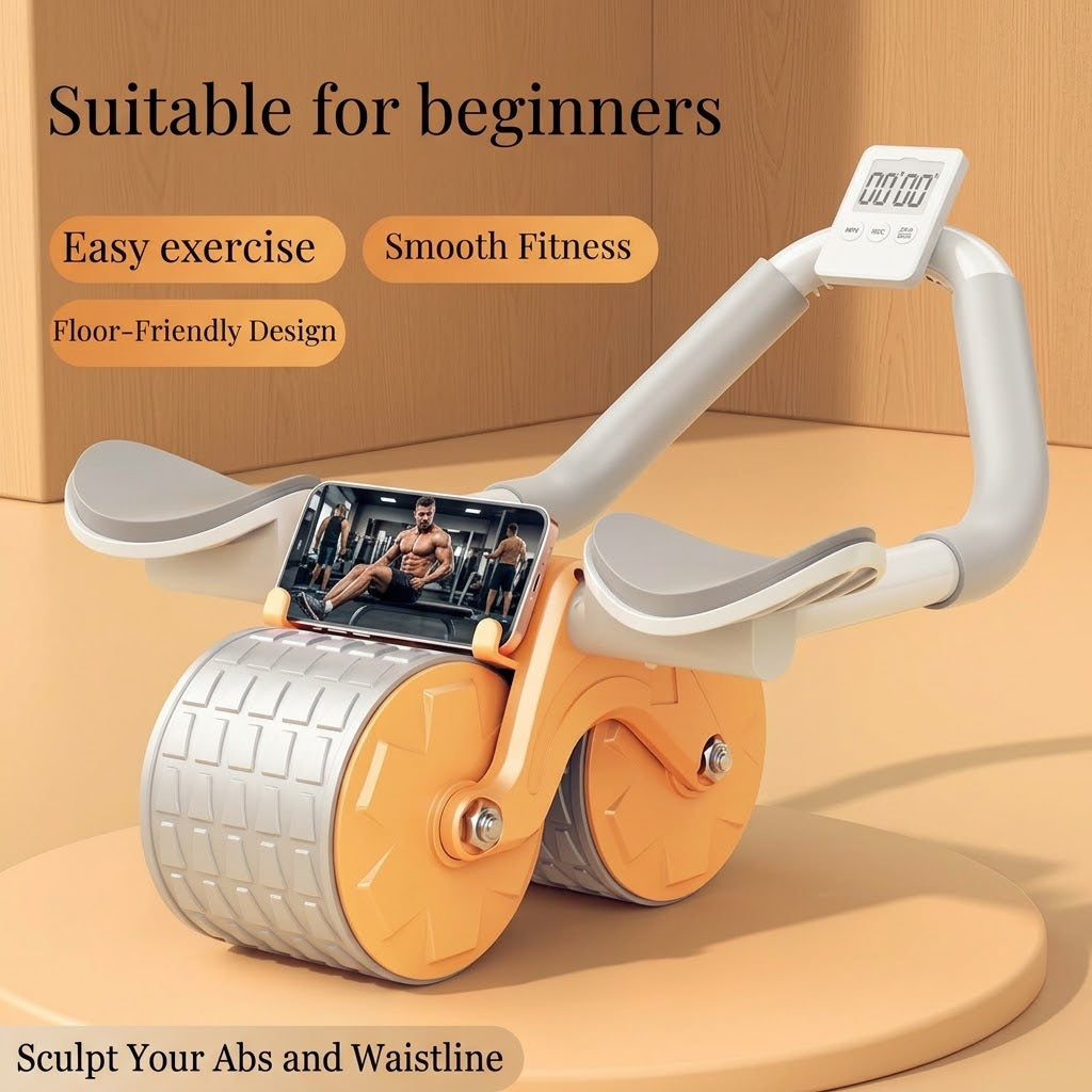 Automatic Rebound Abdominal Exercise Wheel – ABS PVC Elbow Support Roller for Yoga