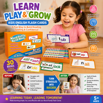 Kids English Learning Flash Cards Educational Reading & Rhyme