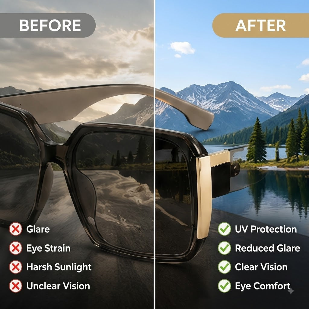 Retro Square UV Protection Sunglasses for Women