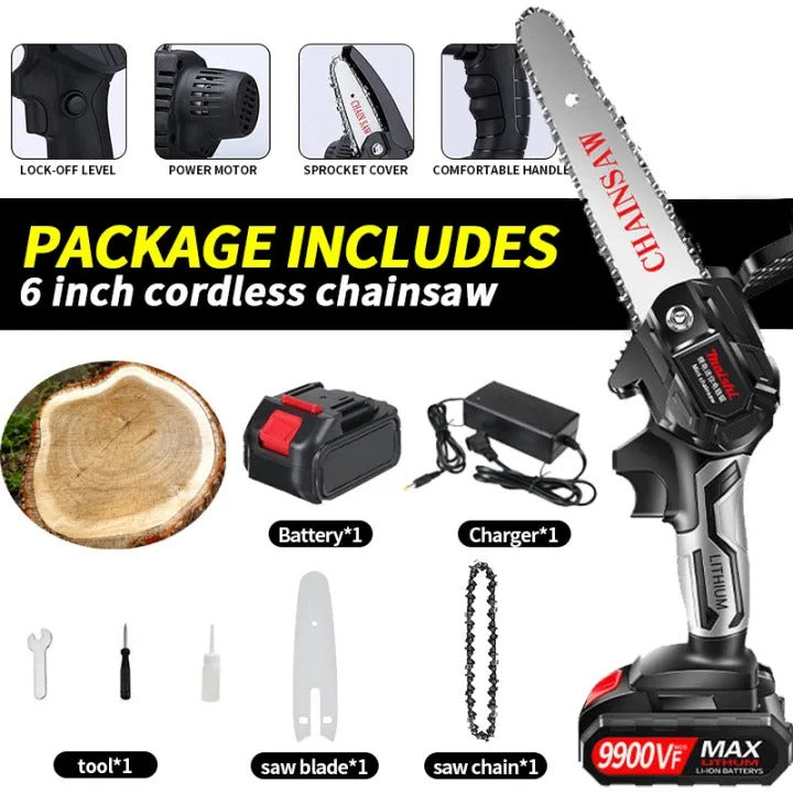 Rechargeable Cordless Mini Chainsaw.