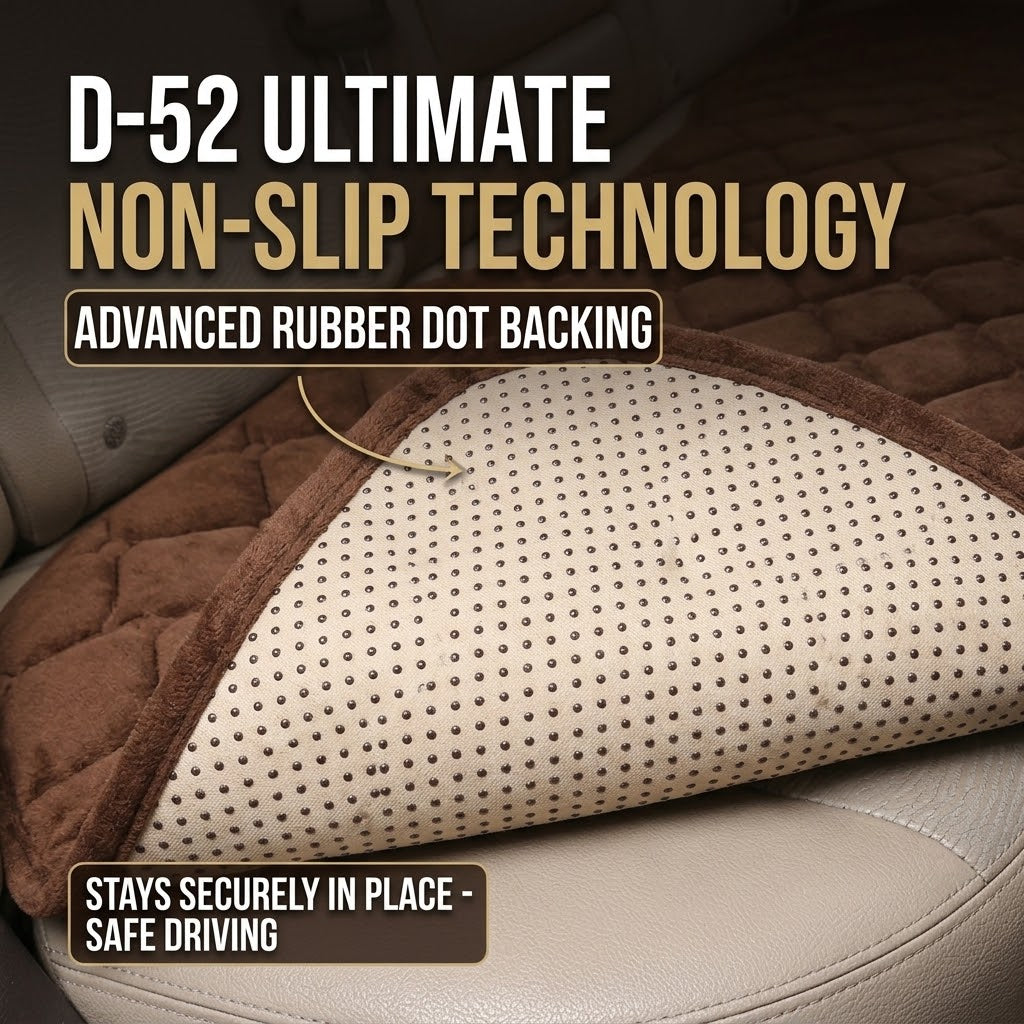 Universal Plush Car Seat Cover – Warm Non-Slip Front &  Rear Seat Cushion Protector