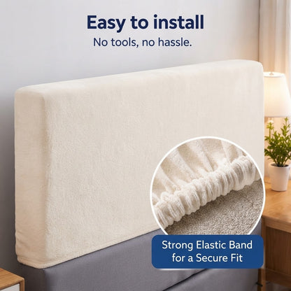 Stretchable Bed Headboard Cover – Soft, Washable & Elastic Bedside Protector