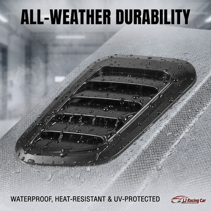 Universal Car Hood Vent Covers – Steel Bonnet Side Air Intake Scoops for Exterior Styling
