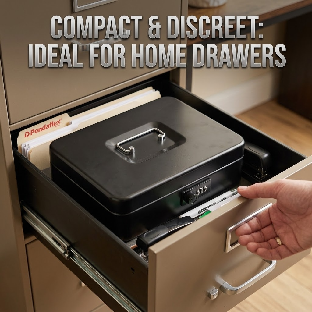 Metal Cash Box with Money Tray – Lockable Money Storage Box with Combination Lock