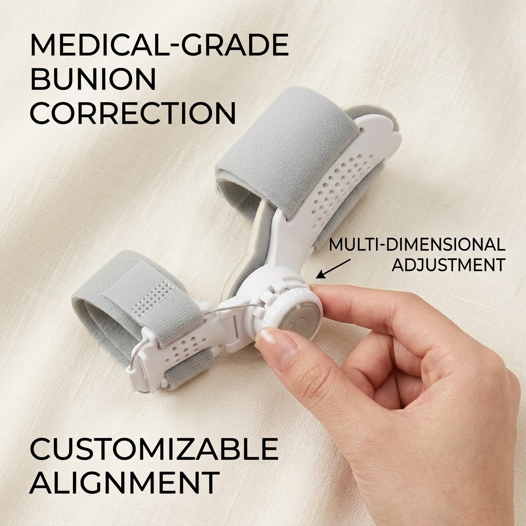 Adjustable Bunion Splint – Hallux Valgus Orthotic Support with Silicone Pad