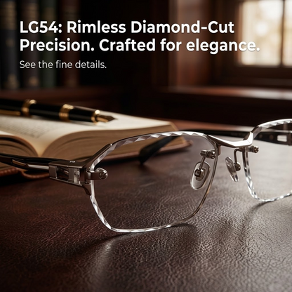 Rimless Reading Glasses – Gradient Light-Blocking Small Frame Eyewear for Seniors