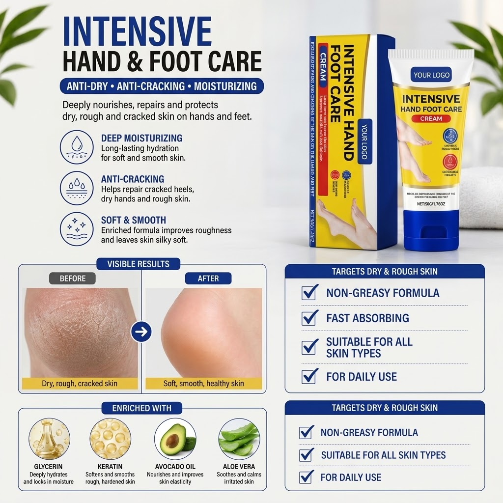 Cracked Heel & Hand Repair Cream – Intensive Moisturizing Foot & Hand Care for Dry Skin