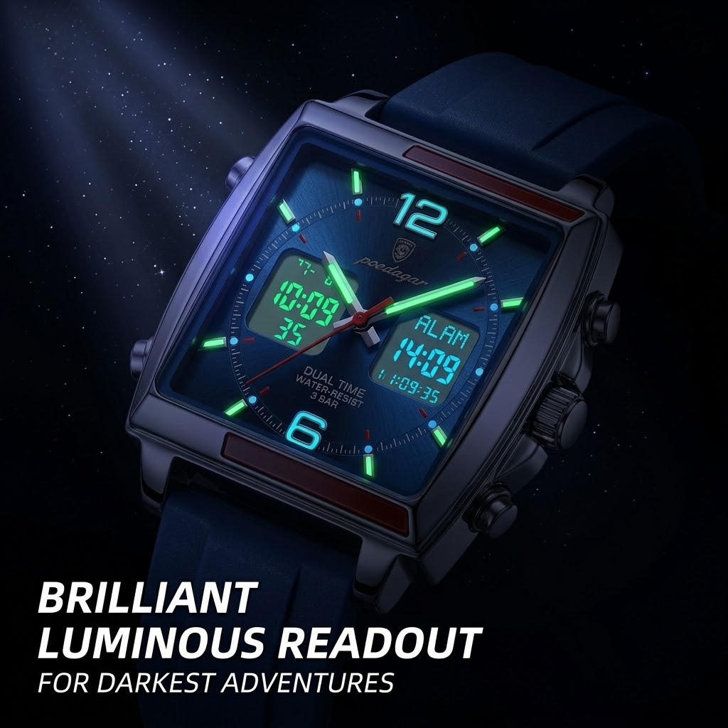 Multifunctional Quartz Watch – Waterproof Chronograph, Alarm & Luminous Dial