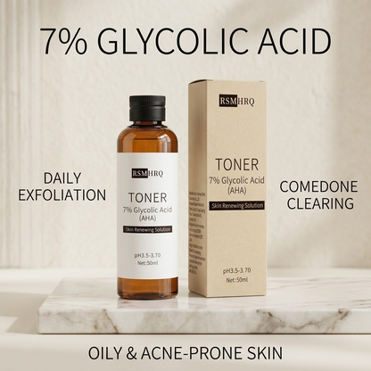 7% Glycolic Acid Acne Toner – Exfoliating, Pore-Clearing & Oil-Control Face Treatment