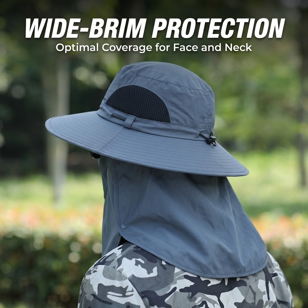 Outdoor Sun Protection Hat – Breathable Sun Hat with Neck Flap & Face Covering