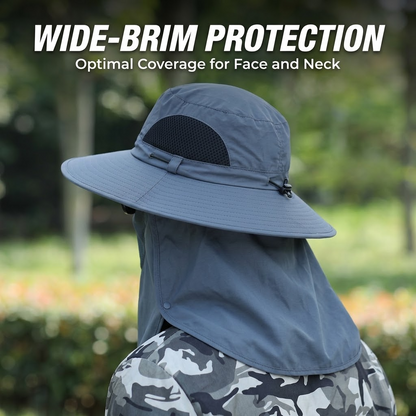 Outdoor Sun Protection Hat – Breathable Sun Hat with Neck Flap & Face Covering