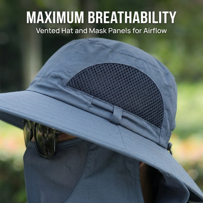 Outdoor Sun Protection Hat – Breathable Sun Hat with Neck Flap & Face Covering