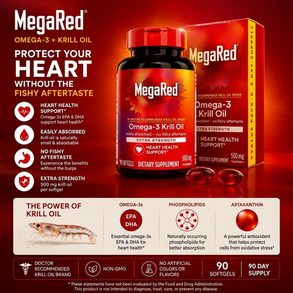Omega-3 Krill Oil Supplement – Heart & Daily Wellness Support Without Fishy Aftertaste
