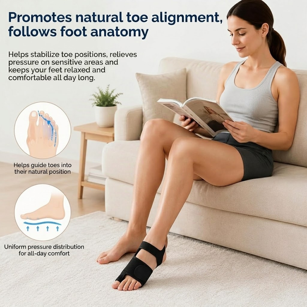 Bunion Corrector Night Splint – Adjustable Big Toe Straightener & Foot Support Brace